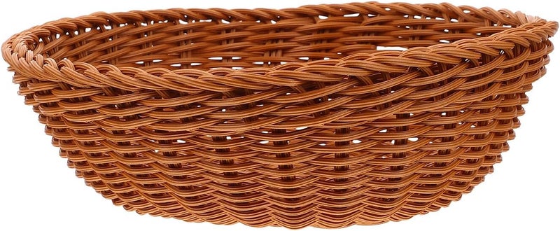 Imitation Rattan Bread Basket and Fruit Basket Light Brown for Kitchen Countertop Decorative Desktop Snack and Table Serving - Image 1