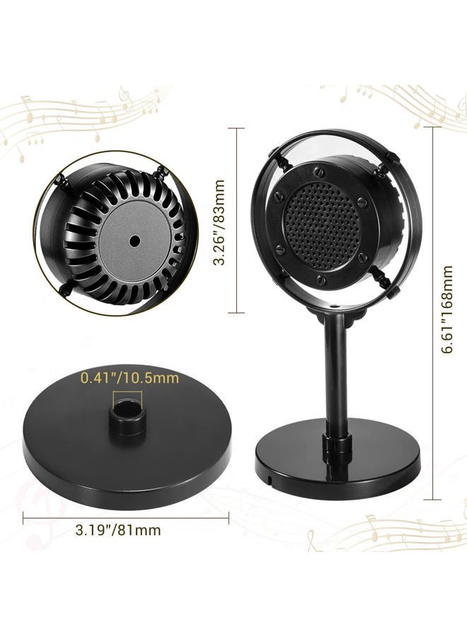 Facmogu Antique Diaphragm Condenser Microphone Props, Ancient Fake Plastic Mic from 1930s - 1940s, Vintage Retro Microphone Props for Holiday Party Shooting - Black - Image 4