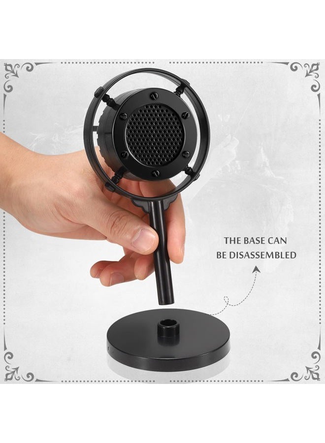 Facmogu Antique Diaphragm Condenser Microphone Props, Ancient Fake Plastic Mic from 1930s - 1940s, Vintage Retro Microphone Props for Holiday Party Shooting - Black - Image 5