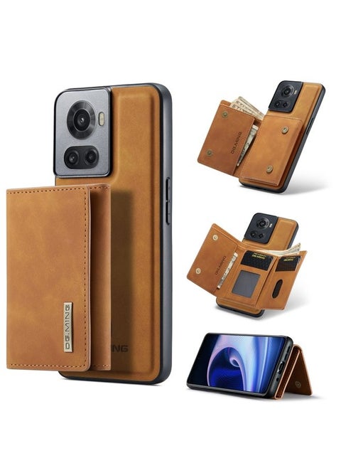 Case Cover For For OnePlus Ace/10R DG.MING M1 Series 3-Fold Multi Card Wallet Phone Case(Brown)
