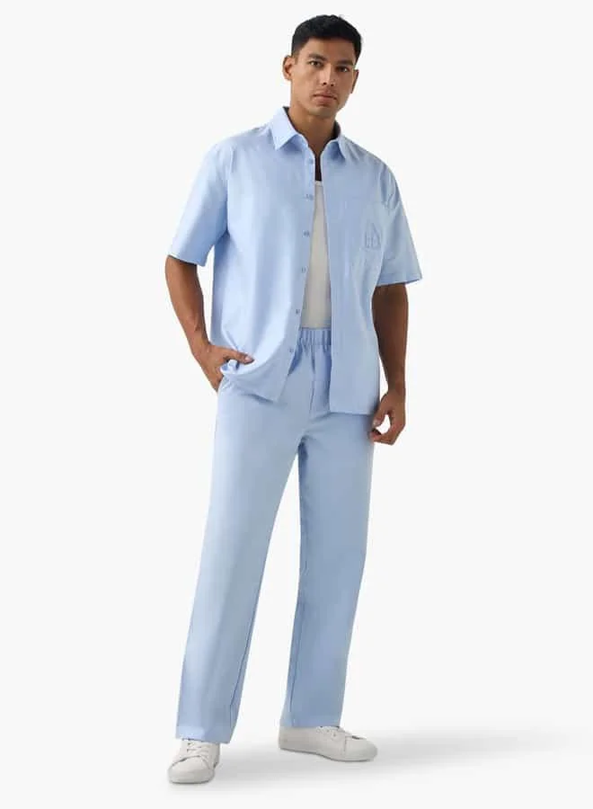 Emperor Emperor Regular Fit Pants with Elasticated Waistband and Pockets