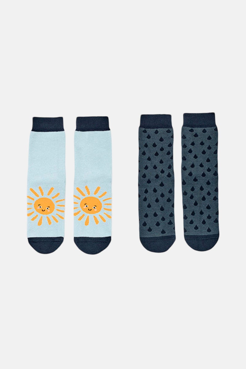Tchibo Kids Boy 2 Pair Socks, Light Blue  - Image 1
