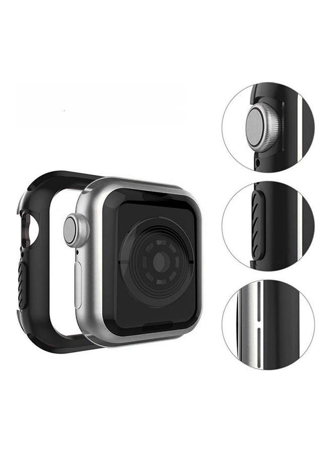 NIBEMINENT Rugged Armor Design Case Compatible With Apple Watch Series 6/5/4/SE Black, Grey - Image 4