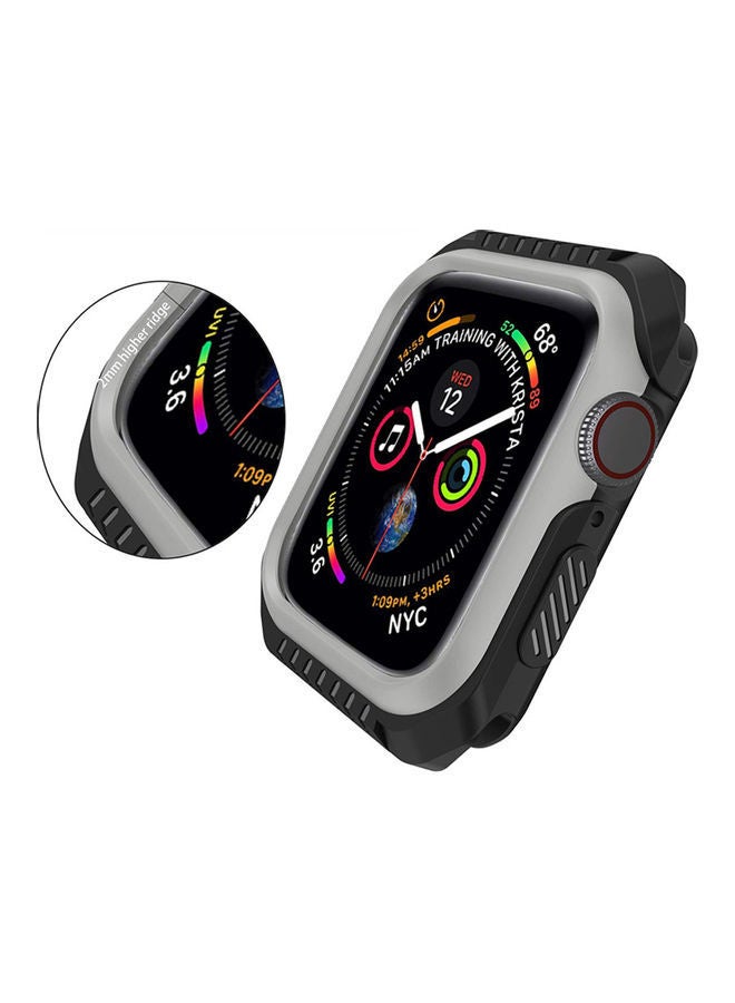NIBEMINENT Rugged Armor Design Case Compatible With Apple Watch Series 6/5/4/SE Black, Grey - Image 3