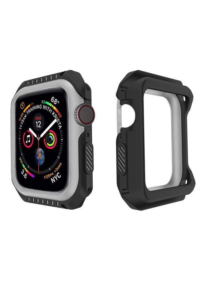 NIBEMINENT Rugged Armor Design Case Compatible With Apple Watch Series 6/5/4/SE Black, Grey - Image 5