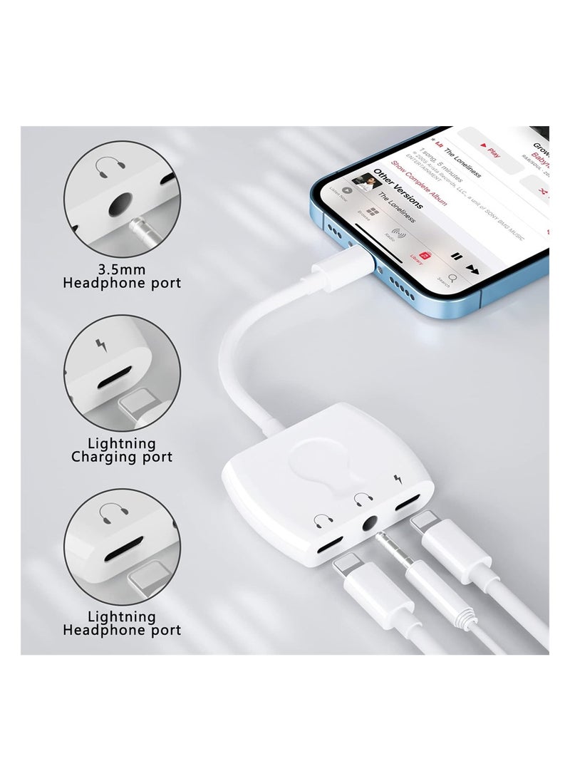 KASTWAVE - Lightning to 3.5mm Headphone Jack Audio Adapter Earphone Splitter Adapter with Charging Port for iPhone for iPhone to aux adapter Compatible With iPhone 13 12 11 X 8 7 Support Newest iOS 15 - Image 1