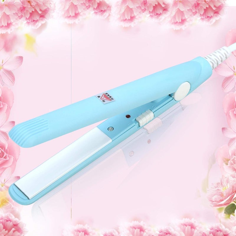 cheekyglo Mini Hair Straightener, 2 in 1 Mini Ceramic Tourmaline Flat Iron for Short Hair Pixie Cut Hair Touch Control, AntiFrizz (4 Colors Optional)(Blue US)Blue Us - Image 2