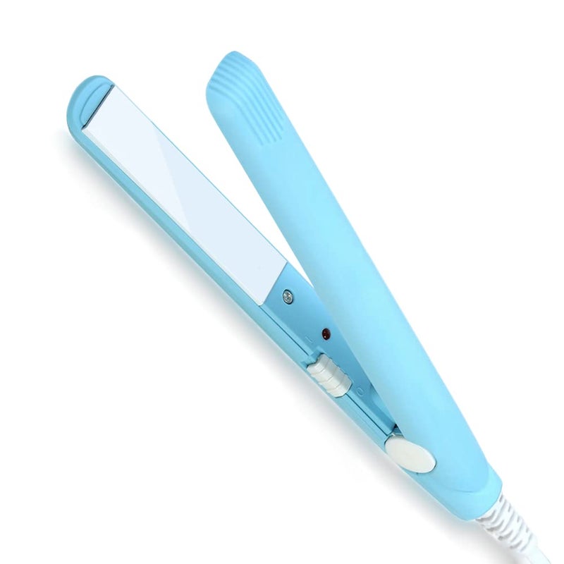 cheekyglo Mini Hair Straightener, 2 in 1 Mini Ceramic Tourmaline Flat Iron for Short Hair Pixie Cut Hair Touch Control, AntiFrizz (4 Colors Optional)(Blue US)Blue Us - Image 1