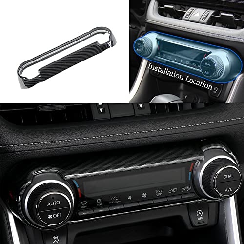 YOFAMO for RAV4 ABS Carbon Fiber Grain Air Conditioning A/C Switch Button Frame Panel Trim Cover Central Control Decal Decoration for Toyota RAV4 2019 2020 2021 2022 Interior Accessories(1PC) - Image 3