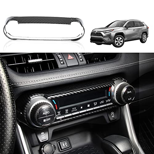 YOFAMO for RAV4 ABS Carbon Fiber Grain Air Conditioning A/C Switch Button Frame Panel Trim Cover Central Control Decal Decoration for Toyota RAV4 2019 2020 2021 2022 Interior Accessories(1PC) - Image 1