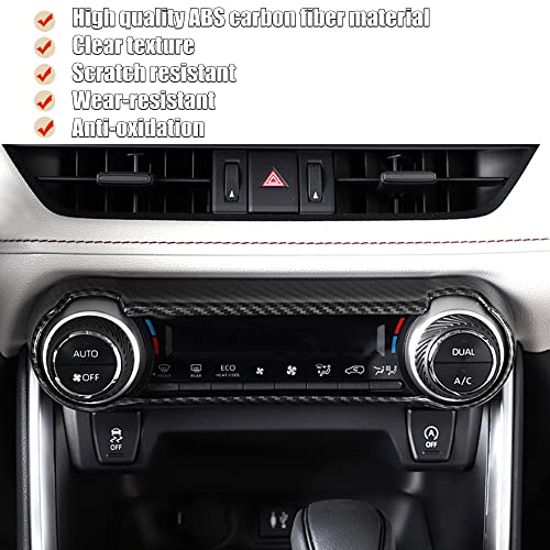 YOFAMO for RAV4 ABS Carbon Fiber Grain Air Conditioning A/C Switch Button Frame Panel Trim Cover Central Control Decal Decoration for Toyota RAV4 2019 2020 2021 2022 Interior Accessories(1PC) - Image 5
