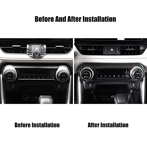 YOFAMO for RAV4 ABS Carbon Fiber Grain Air Conditioning A/C Switch Button Frame Panel Trim Cover Central Control Decal Decoration for Toyota RAV4 2019 2020 2021 2022 Interior Accessories(1PC) - Image 4