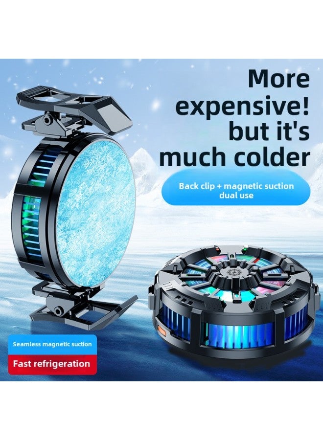 Source Direct Supply X106 Mobile Phone Radiator Semiconductor Cooling Removable Back Clip King Chicken Live Broadcast-Color:Electroplated Black Digital Display Wireless Charging With Back Clip  - Image 2