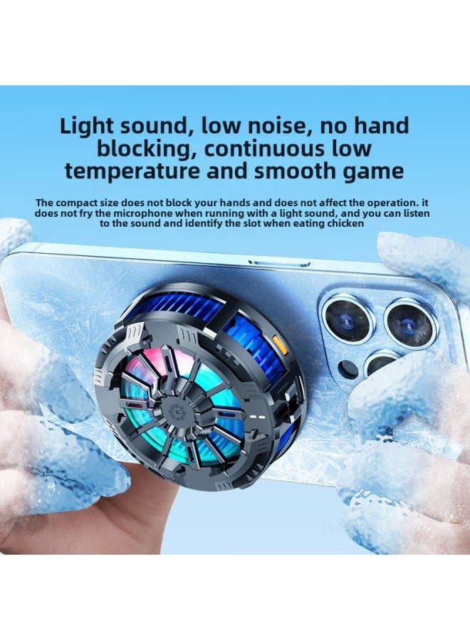 Source Direct Supply X106 Mobile Phone Radiator Semiconductor Cooling Removable Back Clip King Chicken Live Broadcast-Color:Electroplated Black Digital Display Wireless Charging With Back Clip  - Image 5