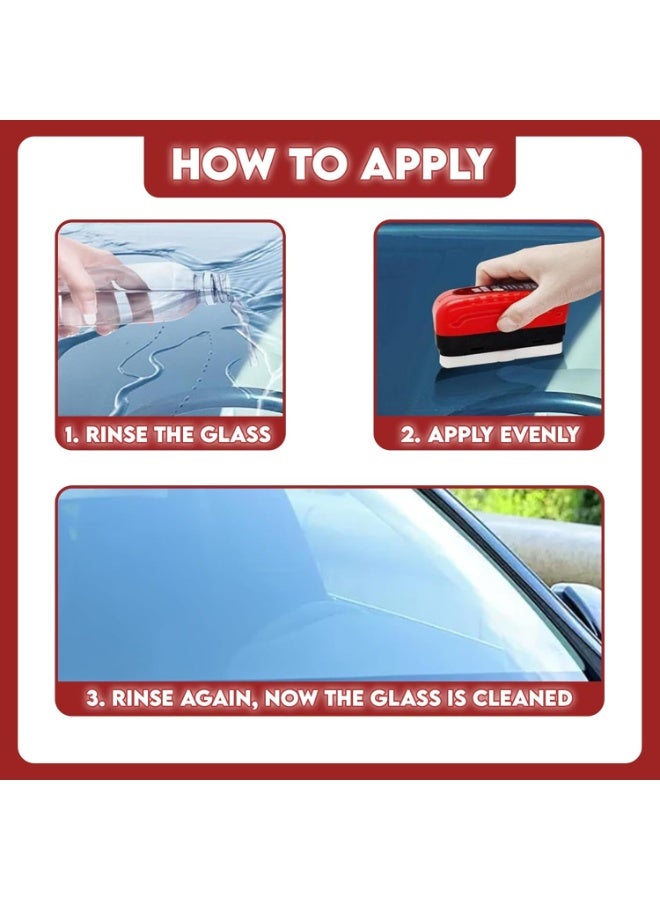 Car Oil Film Cleaning Brush with Reusable Foam Sprayer – Upgraded Anti-Fog Glass Board, Effective Oil Film Remover for Car Windows and Windshields - Image 3