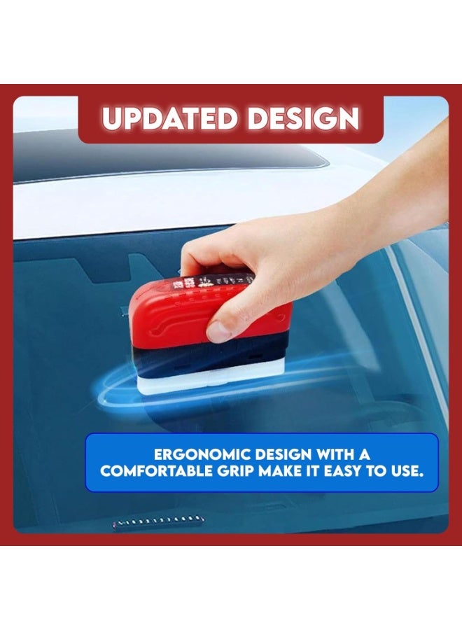 Car Oil Film Cleaning Brush with Reusable Foam Sprayer – Upgraded Anti-Fog Glass Board, Effective Oil Film Remover for Car Windows and Windshields - Image 2