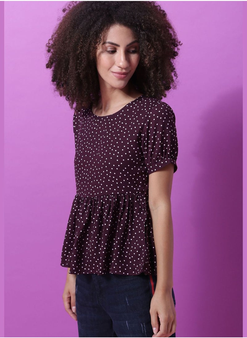 Campus Sutra - Round Neck Blouse - Image 1