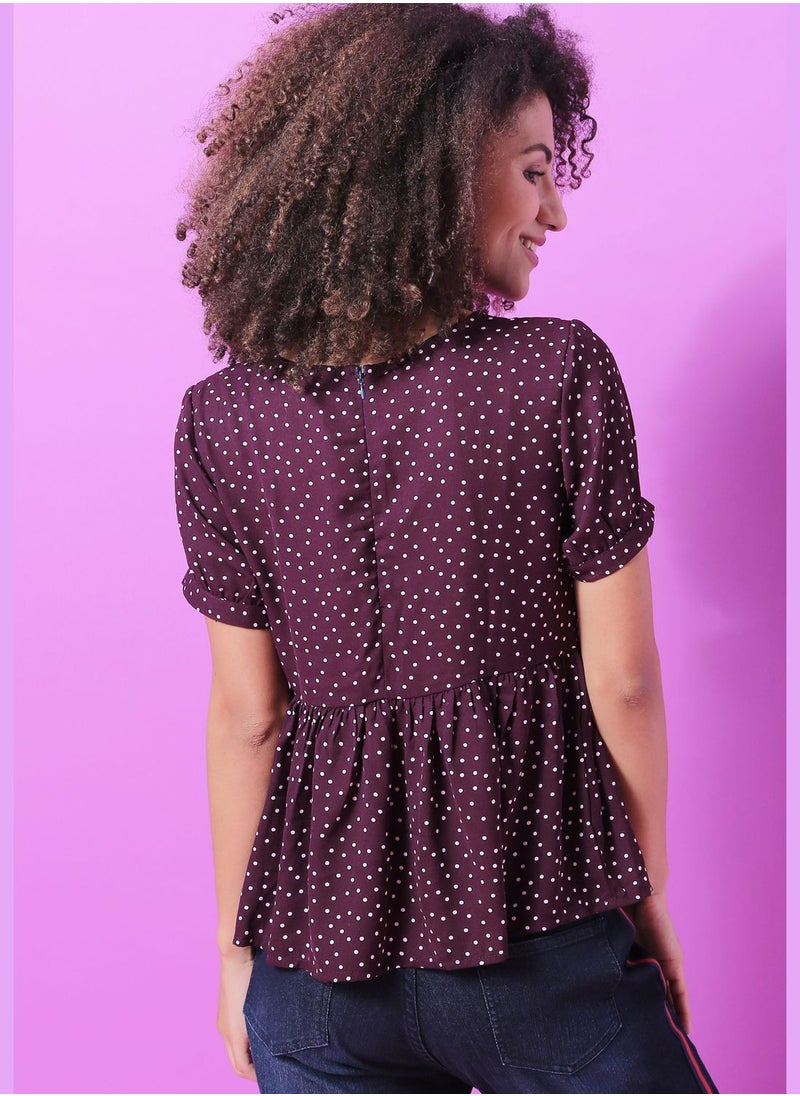 Campus Sutra - Round Neck Blouse - Image 1