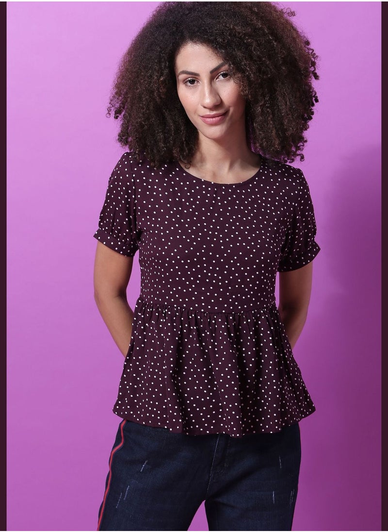 Campus Sutra - Round Neck Blouse - Image 1