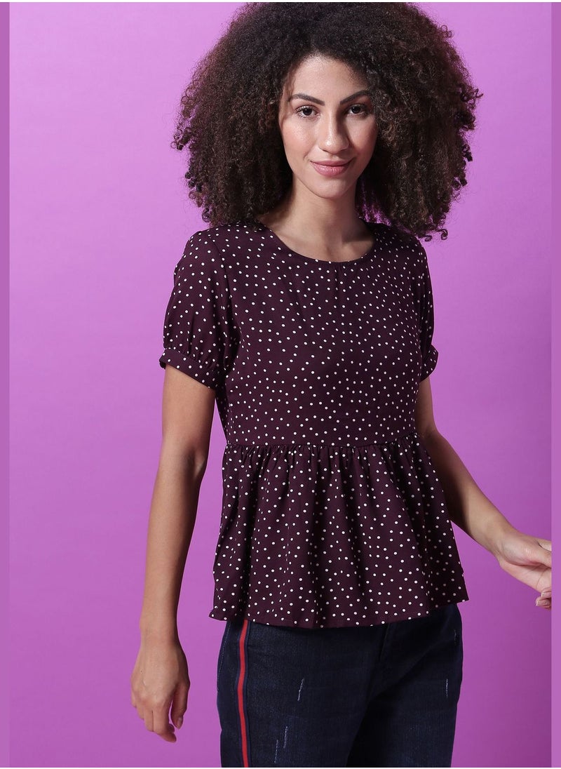 Campus Sutra - Round Neck Blouse - Image 1