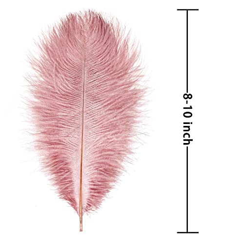 Soarer Pink Craft Ostrich Feathers - 30pcs 8-10 inches for Christmas Tree Decorations, Thanksgiving Craft,Feather Mask,Hat(Lotus Pink) - Image 5