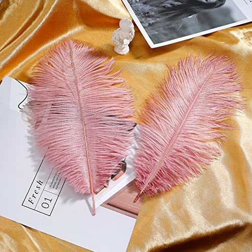 Soarer Pink Craft Ostrich Feathers - 30pcs 8-10 inches for Christmas Tree Decorations, Thanksgiving Craft,Feather Mask,Hat(Lotus Pink) - Image 4