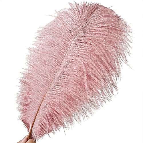 Soarer Pink Craft Ostrich Feathers - 30pcs 8-10 inches for Christmas Tree Decorations, Thanksgiving Craft,Feather Mask,Hat(Lotus Pink) - Image 3