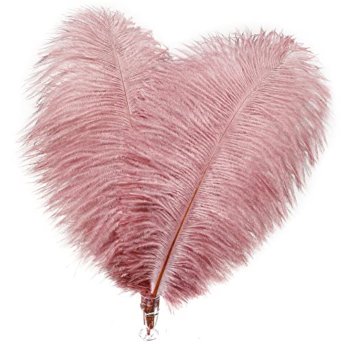 Soarer Pink Craft Ostrich Feathers - 30pcs 8-10 inches for Christmas Tree Decorations, Thanksgiving Craft,Feather Mask,Hat(Lotus Pink) - Image 1