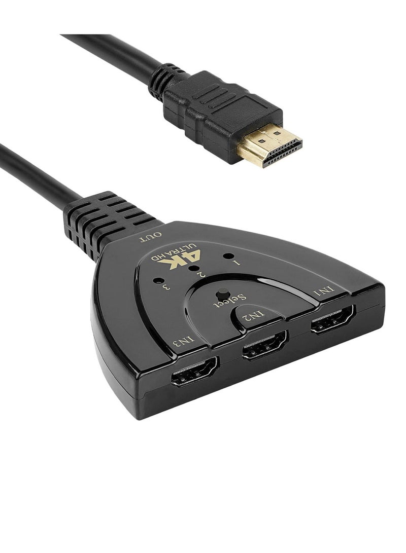 SOLARAE ReignSword HDMI Splitter Home Entertainment with Our 3 in 1 HDMI Selector Switch Box Enjoy 4K Resolution and Hassle-Free Switching - Image 1