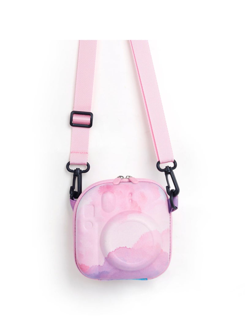 Generic - Colorful Hard EVA Case for Fuji Instax Mini 12/Mini 40/ Mini 11/Mini 99/Mini 90/ Mini 9/Mini 8/Mini 7+ Camera Instant Camera Storage Bag with Shoulder Strap - Dreamy Cloud - Image 1