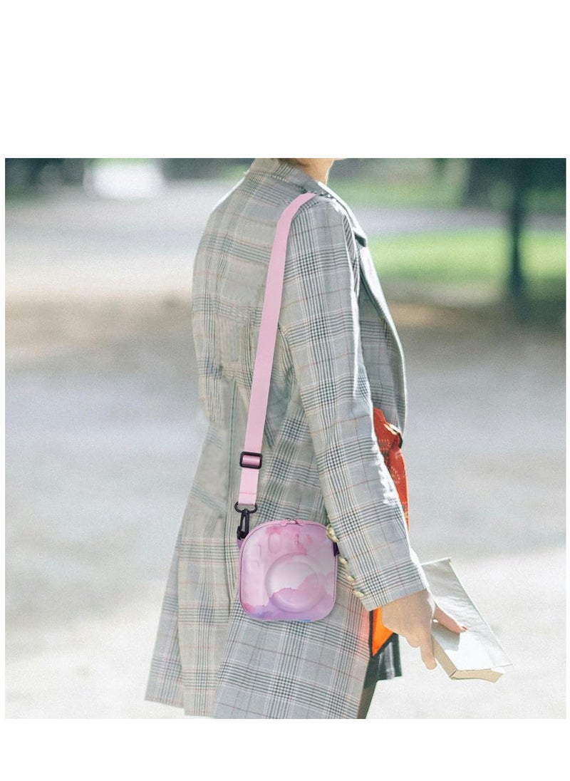 Generic - Colorful Hard EVA Case for Fuji Instax Mini 12/Mini 40/ Mini 11/Mini 99/Mini 90/ Mini 9/Mini 8/Mini 7+ Camera Instant Camera Storage Bag with Shoulder Strap - Dreamy Cloud - Image 1