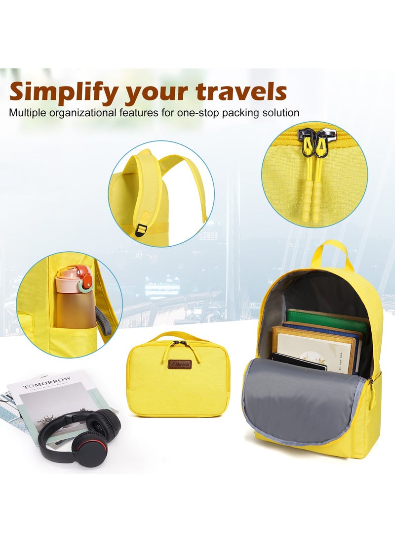 Aklsvion Aklsvion 4 Pieces ABS+PC Spinner Luggage Set Trolley Bag Set 16/20/24/28 Inch Travel Trolley Suitcase Set Hard Side Travel Bag Yellow  - Image 4