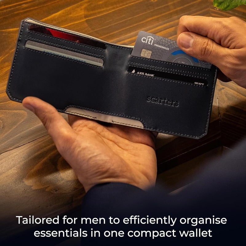 scarters Faux Leather Abundance Wallet For Men | Rfid Protected | Mindful Microfibre | 6 Card Slots & 2 Hidden Pockets | 15 Month Warranty (Grey) - Image 5