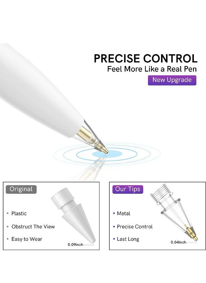 3-Piece Apple Pencil Replacement Tips for Apple Pencil 2nd Gen and 1st Gen, Upgraded Longer Fine Point High Sensitive, No Wear Out Noiseless Precise Control Stylus Tip (Clear+Black+White)  - Image 3