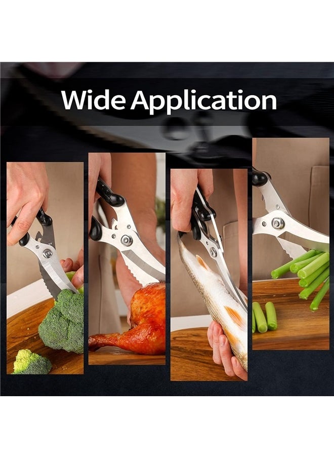 Generic Heavy Duty Kitchen Shears, Spring Loaded Poultry Shears Stainless Steel Chef Scissors for Bone, Chicken, Poultry, Fish  - Image 2