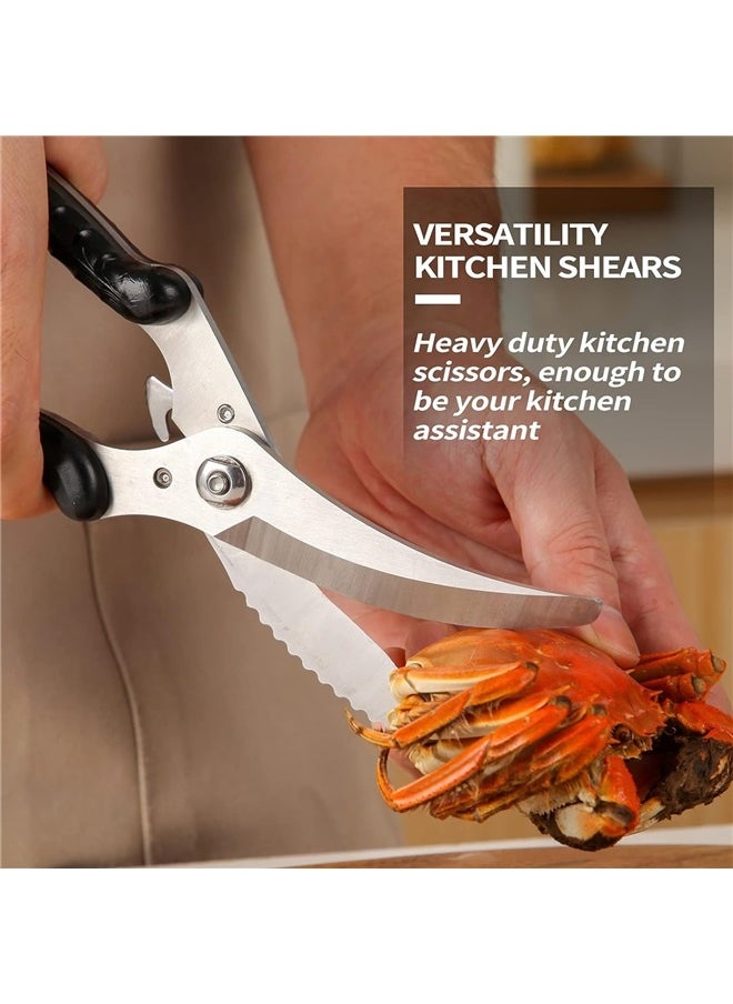 Generic Heavy Duty Kitchen Shears, Spring Loaded Poultry Shears Stainless Steel Chef Scissors for Bone, Chicken, Poultry, Fish  - Image 3