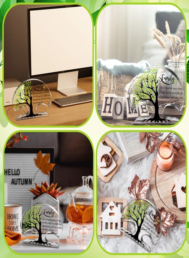 Jetec Christmas Family Reunion Gifts Tree Shaped Acrylic Keepsake Plaque Inspirational Desk Signs Heartwarming Christmas Family Members Gifts for Home Office Desk Shelf Table Decor - Image 4