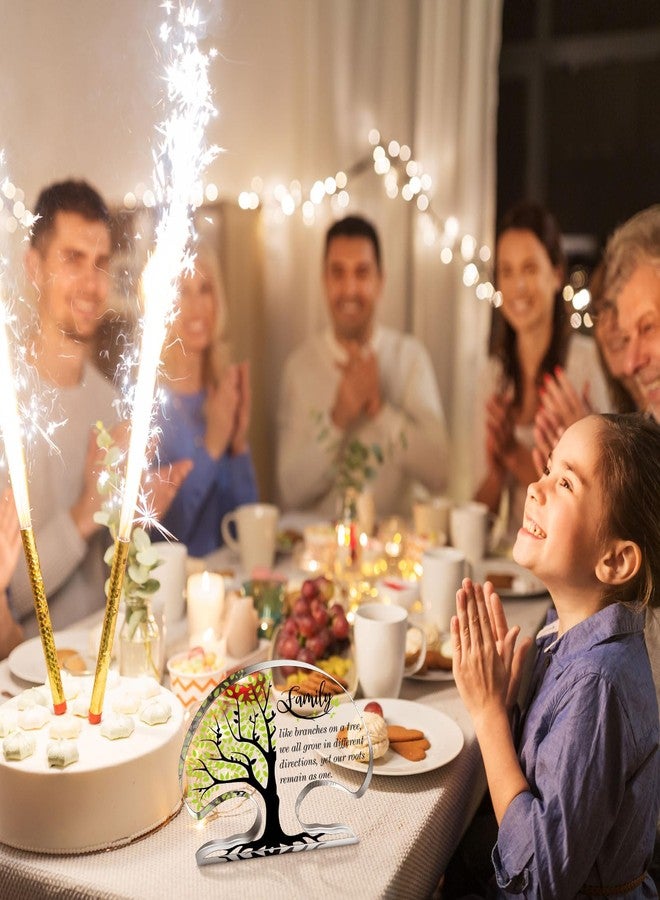 Jetec Christmas Family Reunion Gifts Tree Shaped Acrylic Keepsake Plaque Inspirational Desk Signs Heartwarming Christmas Family Members Gifts for Home Office Desk Shelf Table Decor - Image 5