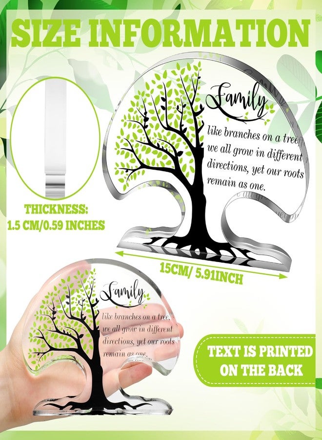 Jetec Christmas Family Reunion Gifts Tree Shaped Acrylic Keepsake Plaque Inspirational Desk Signs Heartwarming Christmas Family Members Gifts for Home Office Desk Shelf Table Decor - Image 3
