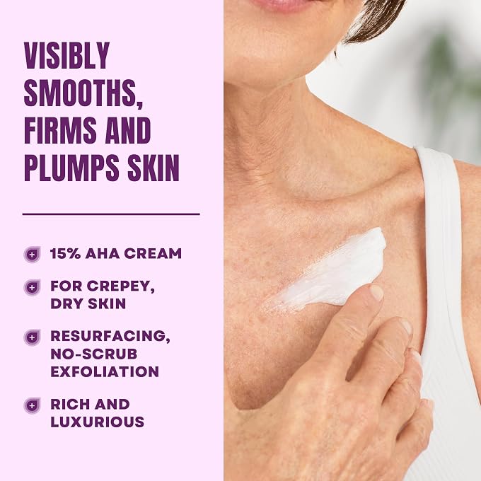 AmLactin Crepe Firming Cream - 12 oz Body Cream with 15% Lactic Acid - Exfoliator and Moisturizer for Crepey, Dry Skin (Packaging May Vary) - Image 3