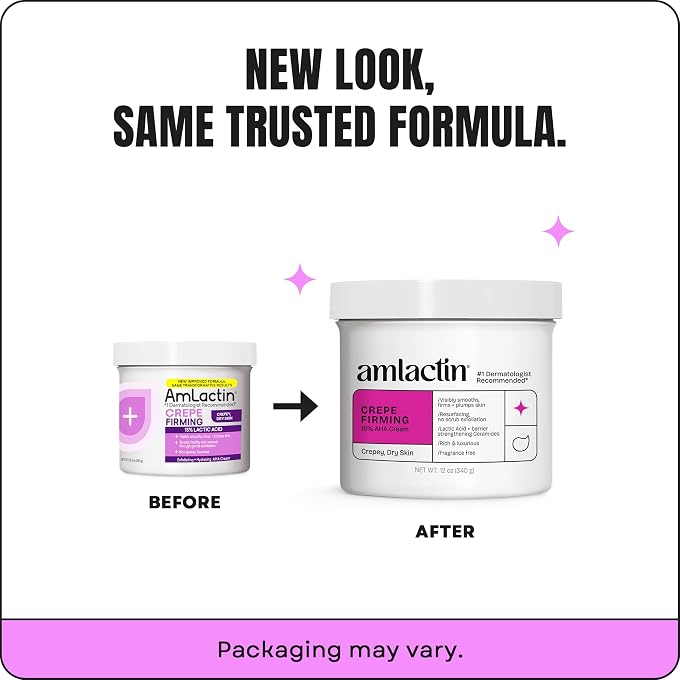 AmLactin Crepe Firming Cream - 12 oz Body Cream with 15% Lactic Acid - Exfoliator and Moisturizer for Crepey, Dry Skin (Packaging May Vary) - Image 2