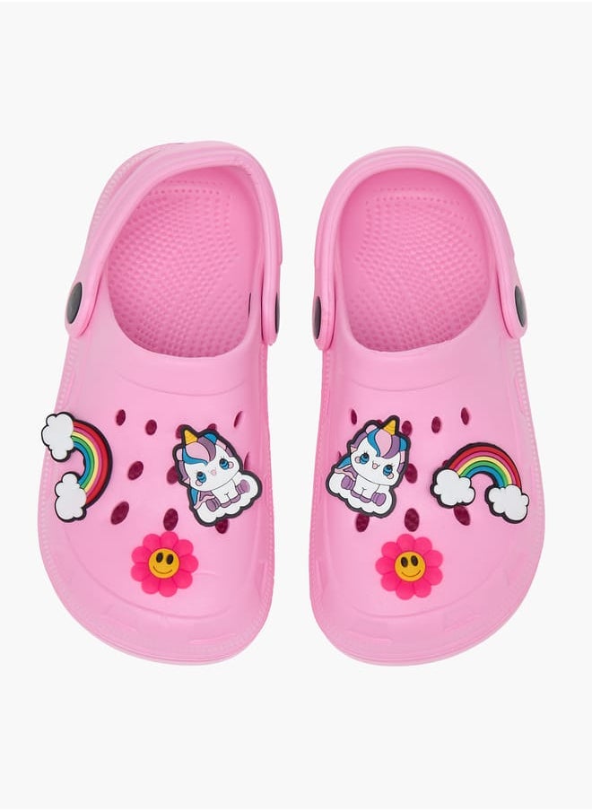 Flora Bella By Shoexpress Girls Applique Detail Clogs With Backstrap  - Image 2