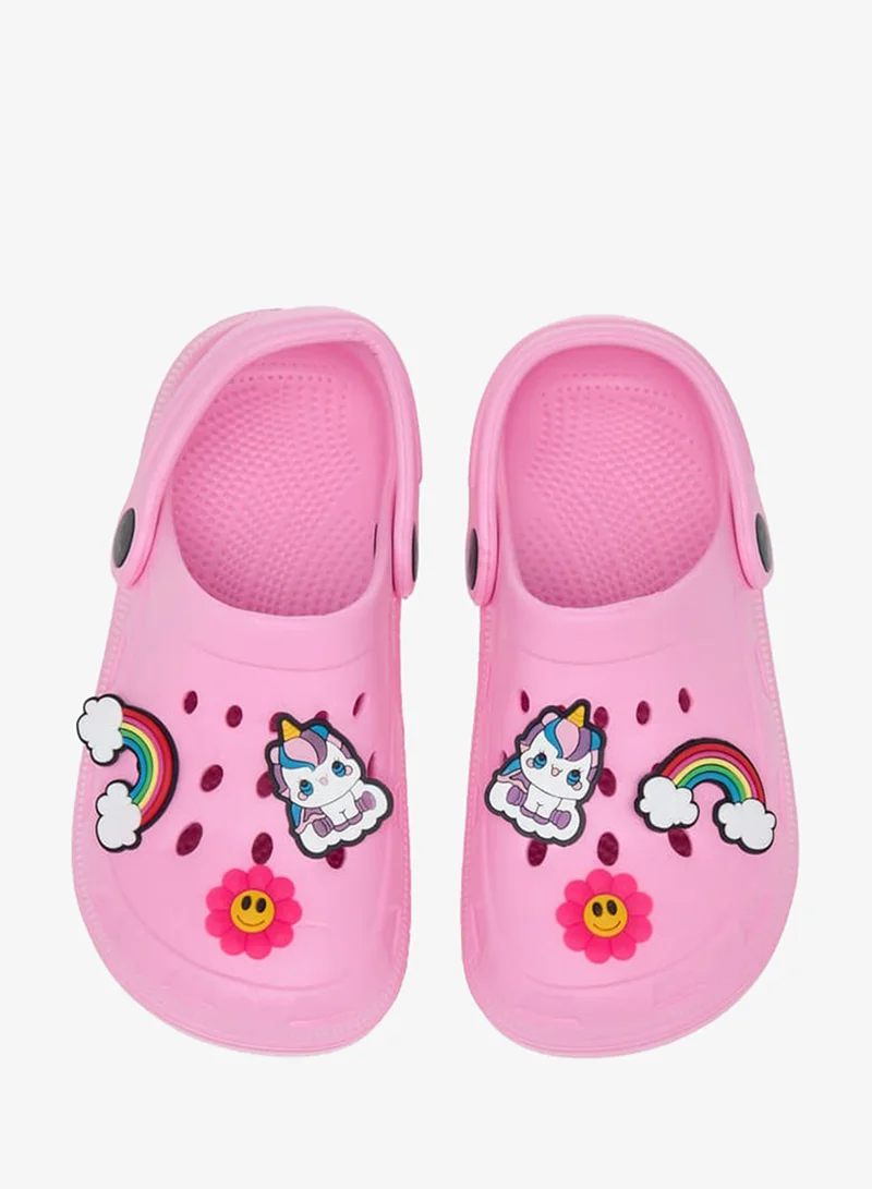 Flora Bella By Shoexpress Girls Applique Detail Clogs With Backstrap
