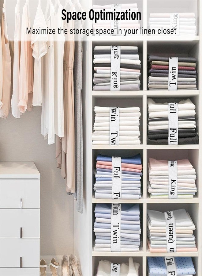 CONLI 8 Pack Bed Sheet Organizer Straps Sheet Organizer Bands for Closet,Storage Label Bands,Flexible Elastic Band for Sheet Maximize Your Storage Space (Full) - Image 4
