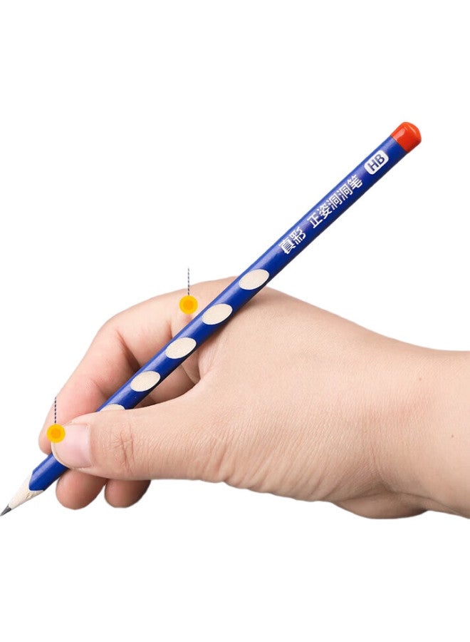 Truecolor Hb Perforated Pencils, 12-Pack, For Elementary School Students, Children, Posture Correction, Kindergarten Handwriting Practice, Triangular Wooden Shaft, Easy-Grip Top, Gift, Zc180 - Image 1