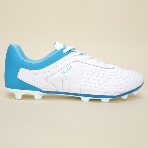 AVANT Men's TurboKick Football Shoes - Cushioned Insoles, Anti Skid Shoes with Studds, Outdoor Lightweight Football Boots Ideal for Hard, Ground Surfaces (AVMSH174CL01UK8_UK8_White) - Image 3