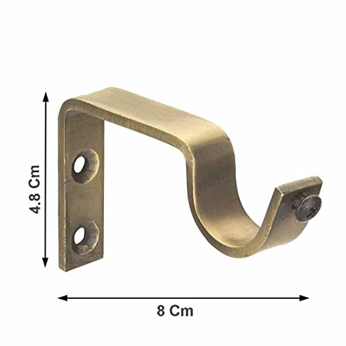 FERIO Stainless Steel Curtain Brackets and Curtain Finials for Door and Window Curtain Fitting Accessories Brass Antique (Curtain Rod Holder - 10 Pic and Finials - 10 Pic ) - Image 3
