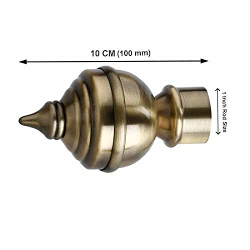 FERIO Stainless Steel Curtain Brackets and Curtain Finials for Door and Window Curtain Fitting Accessories Brass Antique (Curtain Rod Holder - 10 Pic and Finials - 10 Pic ) - Image 4