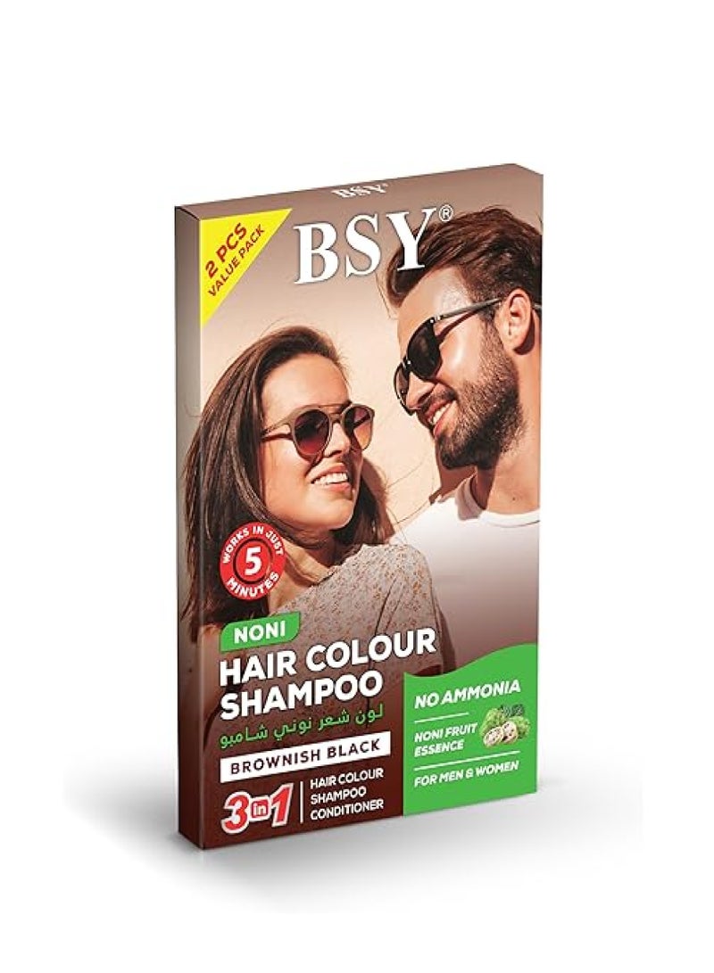 BSY Hair Color Shampoo Brownish Black 3in1