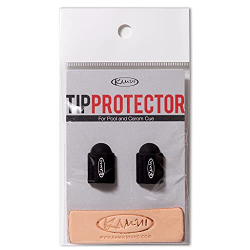 KAMUI Billiard Cue Tip Protector 2-Pack Leather Burnisher (Black) - Image 1